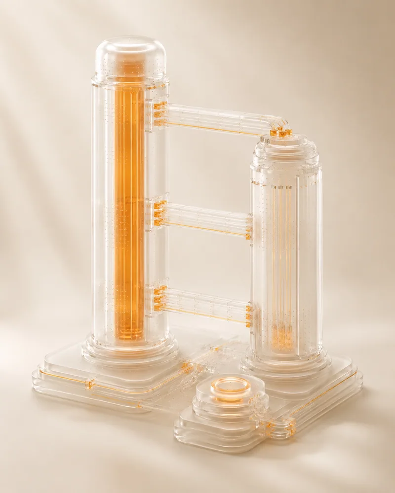 Transparent architectural towers representing real estate